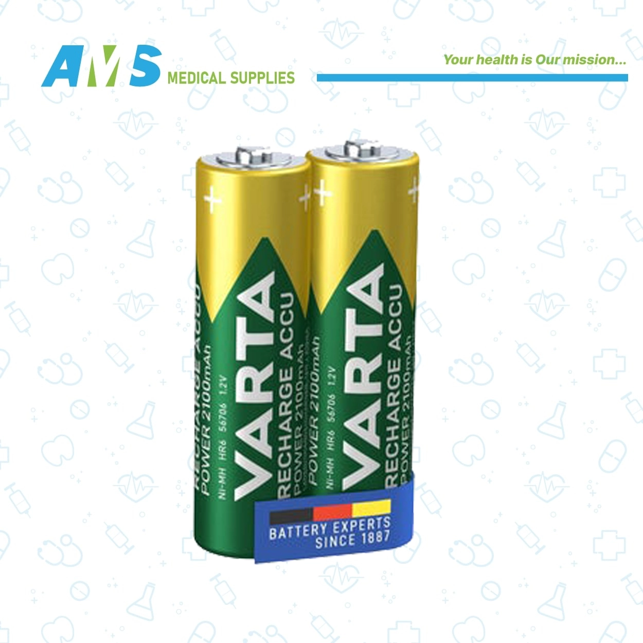 2100mAh فارتا بطاريات قابلة لاعادة الشحن AA