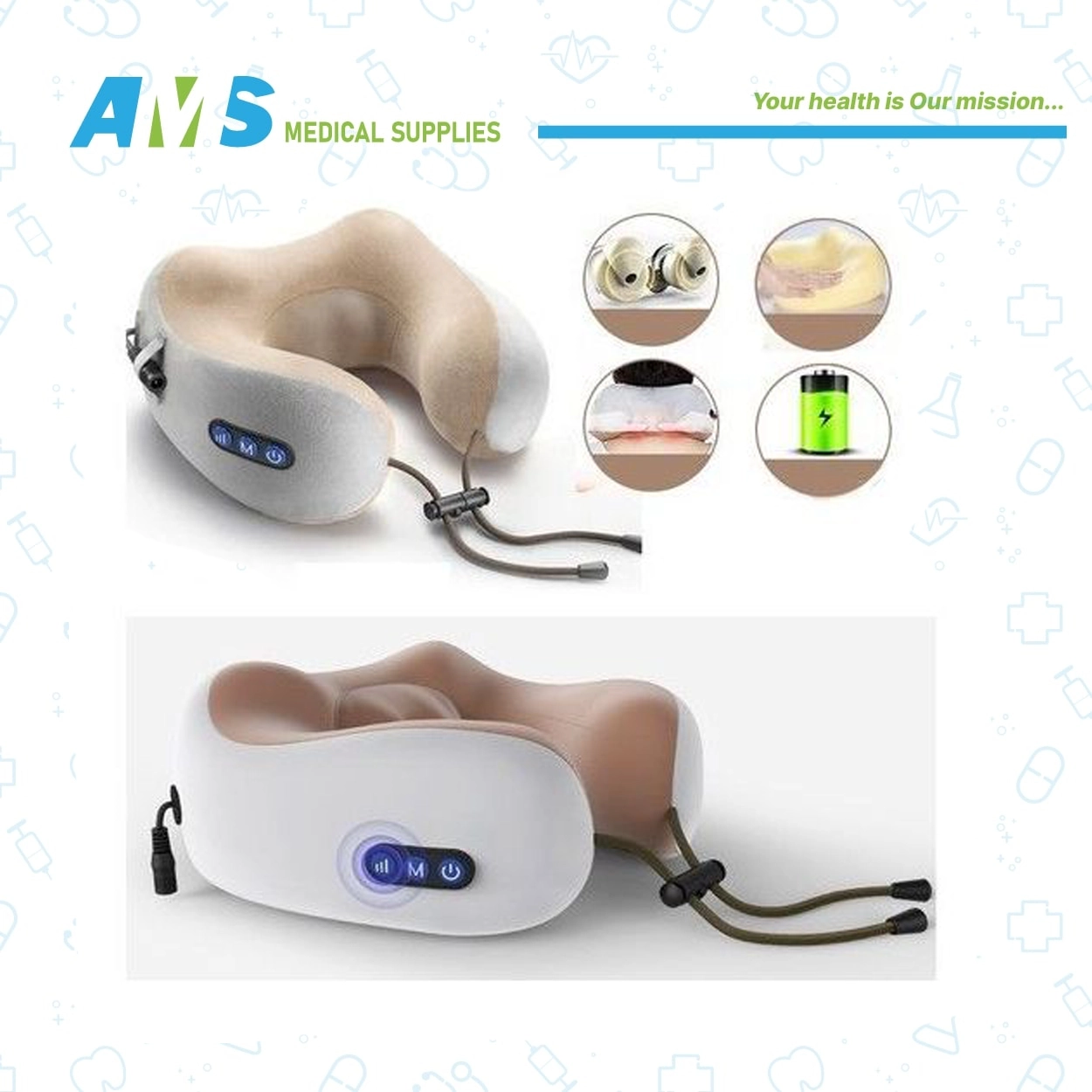 U-SHAPED Neck Massage Pillow With IKX-A011-3
