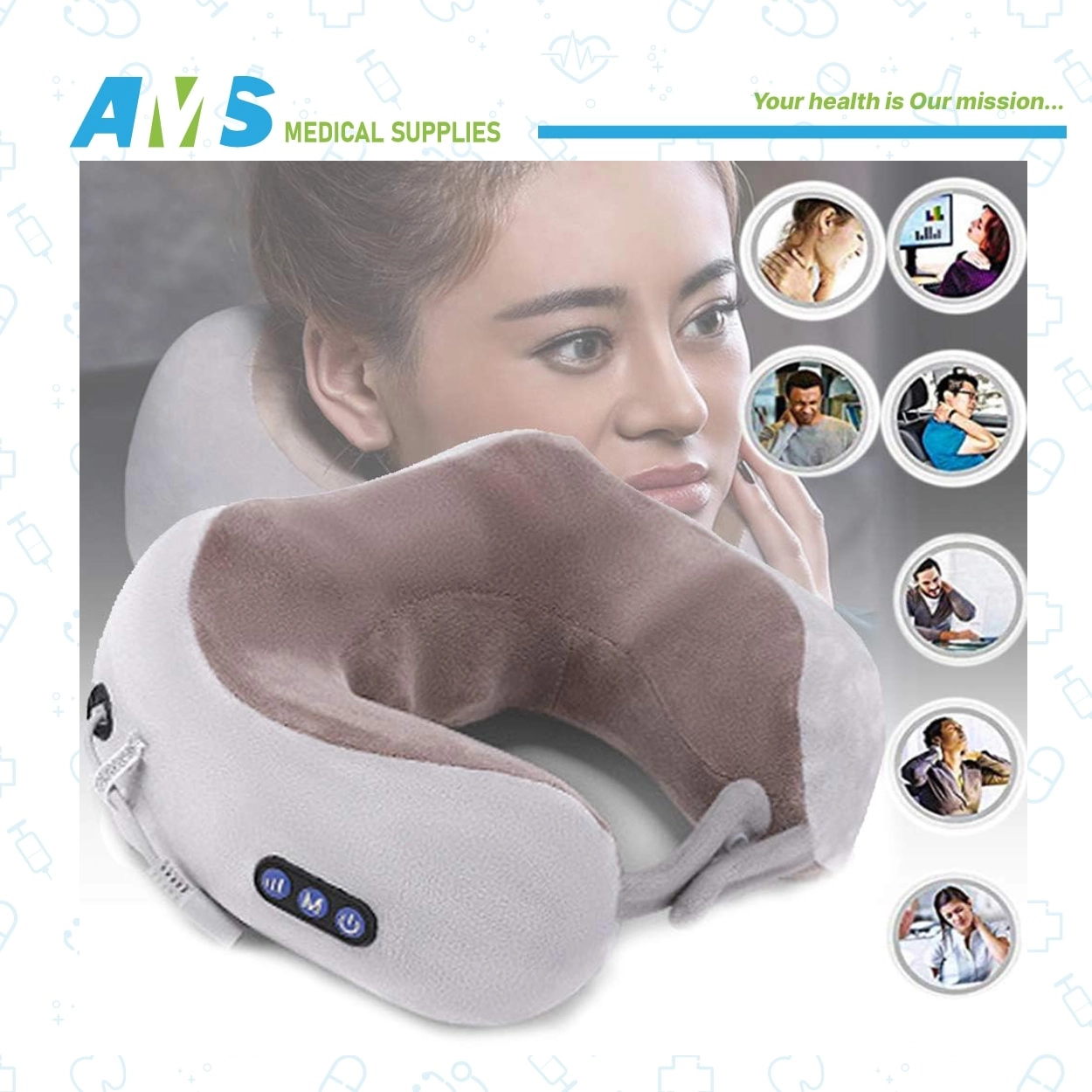 U-SHAPED Neck Massage Pillow With IKX-A011-4