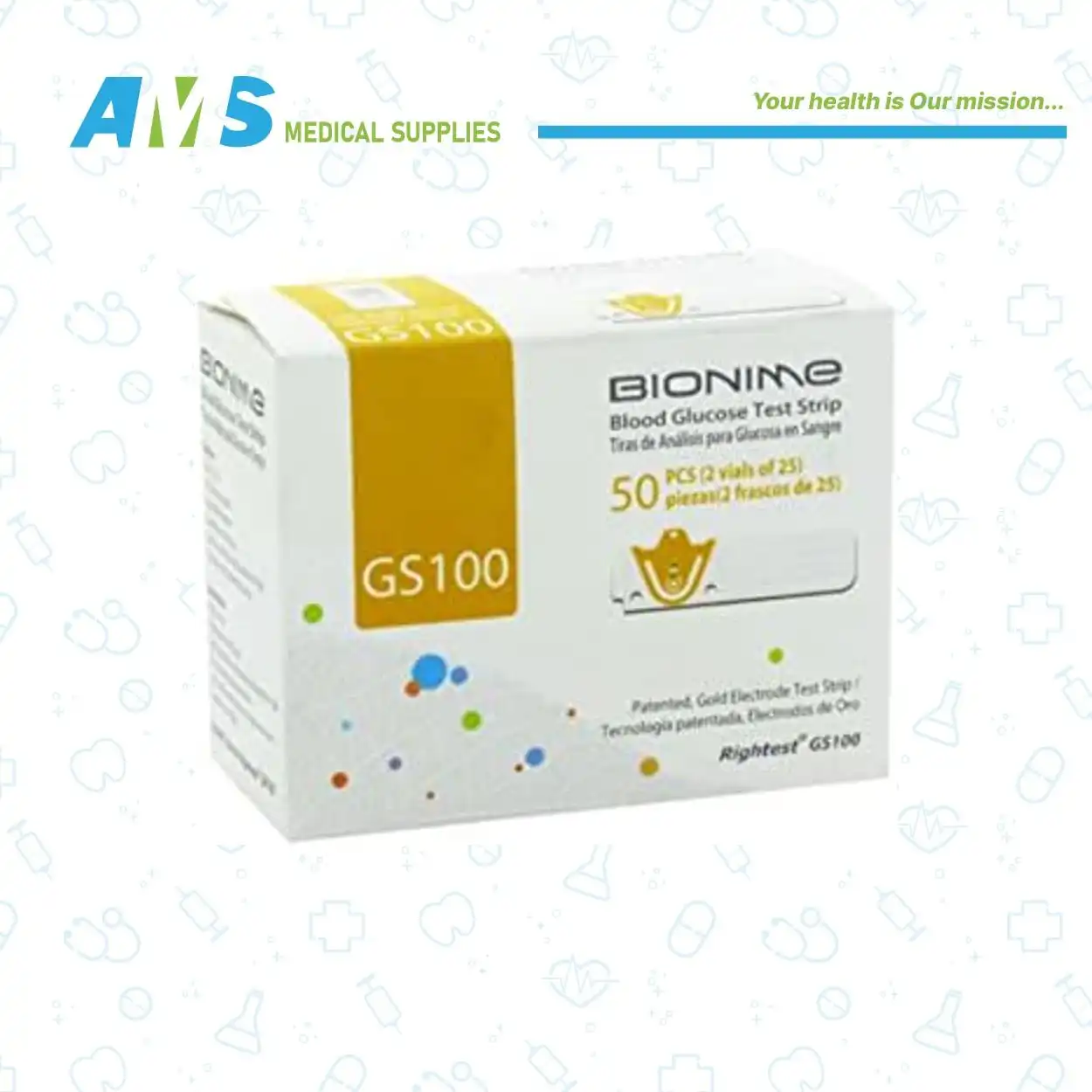 شرائط اختبار الجلوكوز فى الدم من بايونيمي GS100